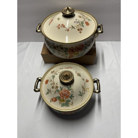 Mikasa Grande Chef Silk Bouquet Cooking Pots With Lids - Made in Japan - Picture 12 of 16